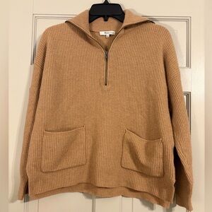 Madewell Camel Ribbed Cowl Neck Sweater size small